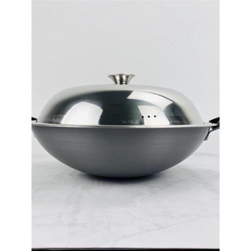 清倉美發牌硬質鋁合金中式尖底炒鍋不粘鍋無涂層煤氣灶燃氣灶37cm