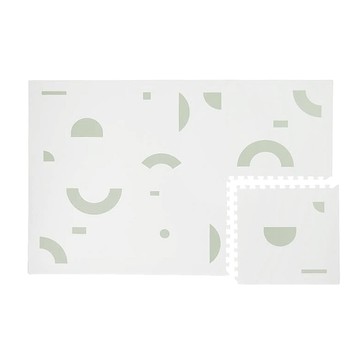 Playzu 台灣製環保無毒歐美設計幾何系列防水巧拼地墊62cm(6片組)酪梨奶昔(綠)