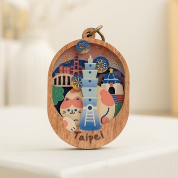 【微風景小物鏡-霓虹台北】台灣紀念品 / 吊飾 / 個人配件