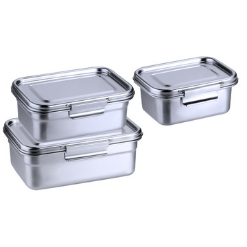 掌廚 《HiCHEF》316不鏽鋼 可微波密封保鮮盒1000ml+1600ml+2800ml(3件組)