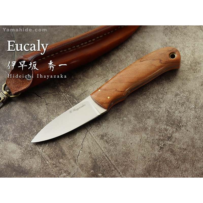 伊早坂 秀一 作 2065  ATS-34 ユーカリ シースナイフ  Hideichi Ihayazaka Custom knife