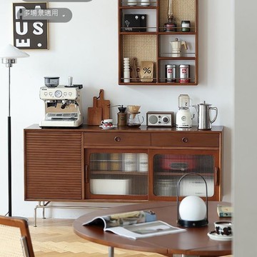 免運/公司貨 餐邊櫃 原木餐邊櫃 中古家具實木餐邊柜茶水碗盤柜推拉儲物收納柜日式客廳玄關收納 可開發票 全館五折 工廠現貨直銷 新品特價 z10302