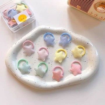 🍭臺灣出貨🍭10個裝~兒童頭繩亮片愛心發繩扎小啾啾拇指髮圈嬰幼兒不傷發皮筋 寶寶髮圈 小髮圈 拇指髮圈 幼兒髮圈 女