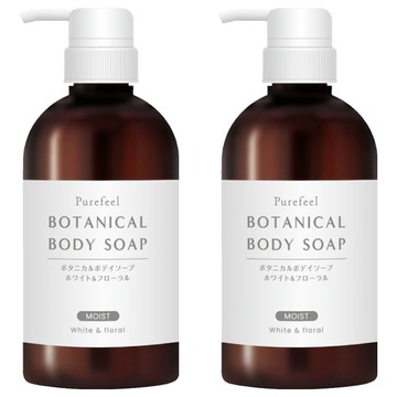 Purefeel 純感植物性沐浴乳 滋潤型 花香  450ml  2瓶