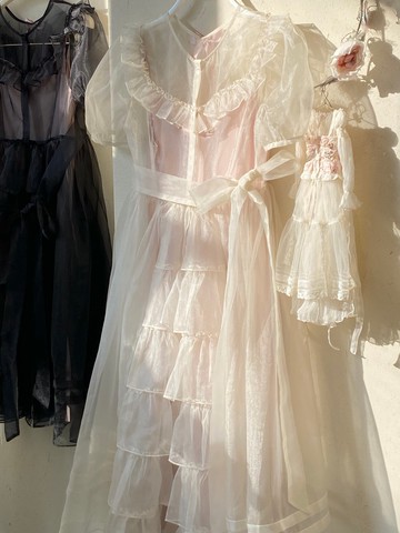 vintage復古 法式小公主裙 兩件套連身裙