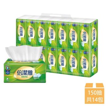 【倍潔雅】倍潔雅 抽取式衛生紙 150抽x14包/串