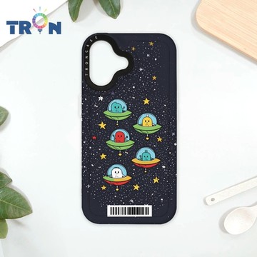 TRON iPhone 16 星空飛碟外星人系列 防摔太空載具殼 透白 軟硬 手機殼