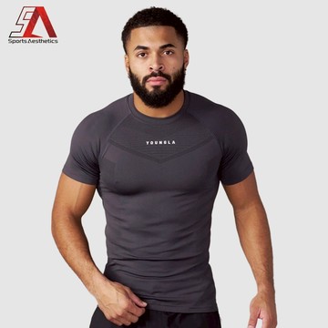 肌肉健身運動衫 彈力T 男式 修身 塑形 短袖上衣 現貨