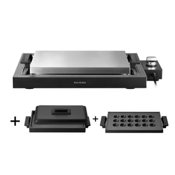 BALMUDA The Plate Pro 極致電烤盤 K10C-BK 單機+平底烤盤(附上蓋)+章魚燒烤盤