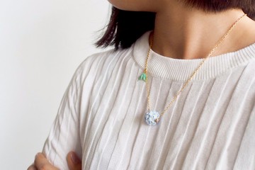 Purple Hydrangea Necklace, Flower Necklace.