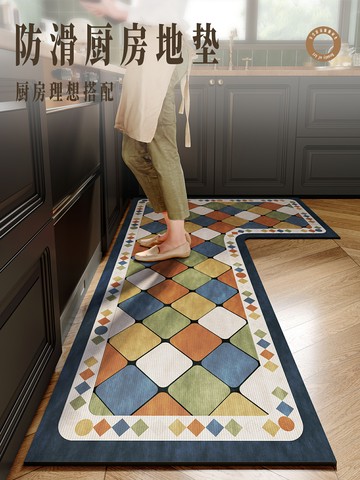 【吸水防滑免洗】廚房地墊 硅藻泥地墊 吸水墊 防滑墊 腳墊 地毯 可裁剪L形設計 快速吸水吸油 浴室門口玄關適用