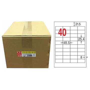 【龍德】A4三用電腦標籤 25.4x48.5mm 白色 1000入 / 箱 LD-8109-W-B