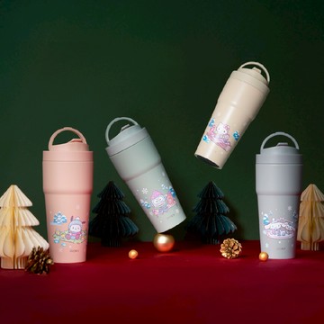 【WOKY 沃廚】WOKY X SANRIO 渾圓杯 雙層陶瓷 750ml-附矽膠粗吸管