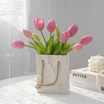 人造花仿真花 仿真花郁金香假花ins手感保濕高檔插花客廳桌面擺件裝飾拍照花束