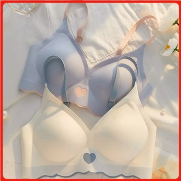 無痕內衣 女士夏季薄款大胸顯小胸 聚攏無鋼圈 無痕運動內衣 無痕內衣 乳膠內衣 無鋼圈內衣 健身內衣 少女內衣