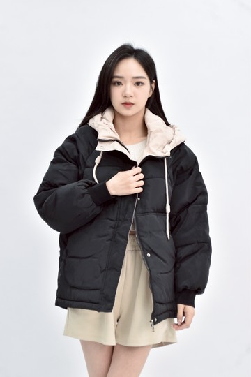 (XL) 拉鍊黑色外套