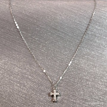 新款s925純銀剋羅十字架項鏈男女小衆ins風高級輕奢不掉色鎖骨鏈