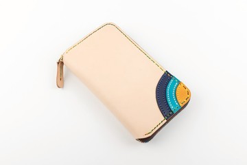 【切线派】彩虹小朋友 大容量 真皮手工拉鏈錢包 女士長夾 手拿包