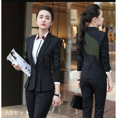 スーツレディース 3点セット おしゃれ セットアップ フォーマルスーツ パンツスーツ 着痩せ 代30代40代50代 春秋冬 オフィス ビジネス 通勤 大きいサイズ 通販 Lineポイント最大get Lineショッピング