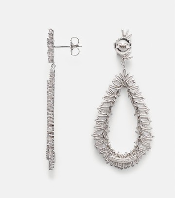 Suzanne Kalan 18kt white gold drop earrings with diamonds