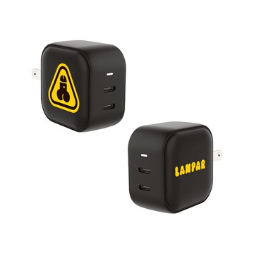 【插畫家聯名】屌面人Lanparman注意ㄐㄐGaN 45W Type-C雙孔充電頭