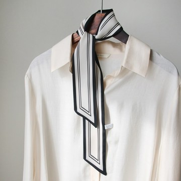 VARVISU 迪娜2 絲滑迷你領巾  象牙白  均碼(90 x 6 cm)