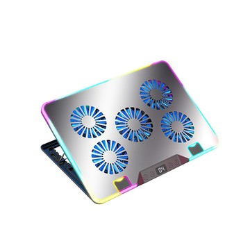 NUOXI 五核風扇筆電散熱器底座F36 風速可調 筆電散熱架 筆記本電腦增高支架 散熱墊 銀色