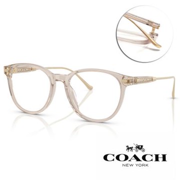 COACH橢圓框光學眼鏡/透淺粉 霧金#HC6265U 5879