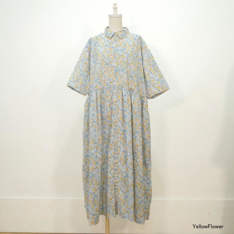 SO エスオー タイプライターフラワープリントウエストギャザーワンピース SALE15%OFF】SO エスオー タイプライター フラワープリント