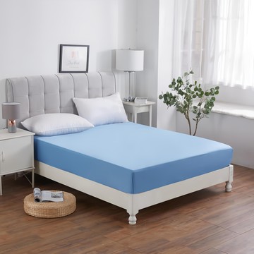寢室安居 頂級天絲100%防水防蹣抗菌床包式保潔墊  藍色  單人(186 x 105cm)
