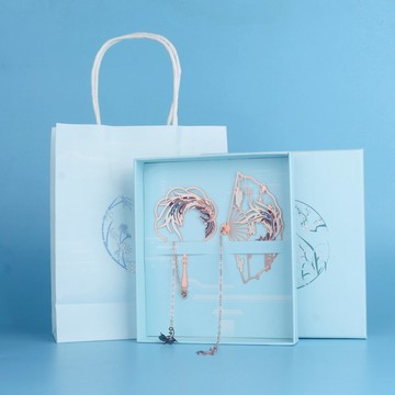 教師節禮物紀念品金屬書簽兩個套裝禮盒古風鳳凰古典中國風九尾狐