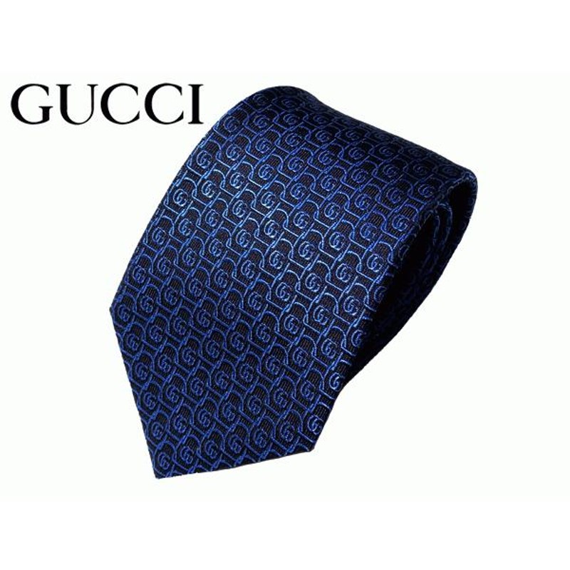 グッチ ネクタイ GUCCI 643969 4E002 4369 STOGGE ブラック系地 ブルー