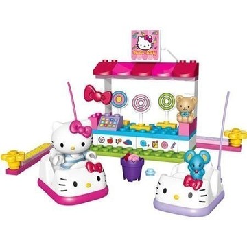 【震撼精品百貨】Hello Kitty 凱蒂貓~Sanrio HELLO KITTY 積木系列-KT碰碰車組#10927