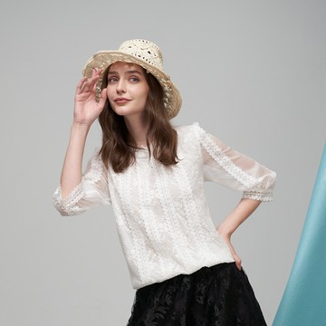 CLL巧玲瓏 氣質蕾絲宮廷風七分袖上衣 2473125