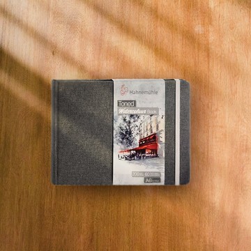 HAHNEMUHLE  TONED WATERCOLOUR BOOK有色水彩-灰色本 A6/30張/橫