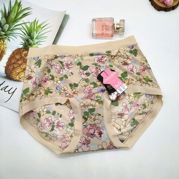 彩田新款內褲女絲滑印花面料中腰31706石墨烯襠透氣高腰31707無痕