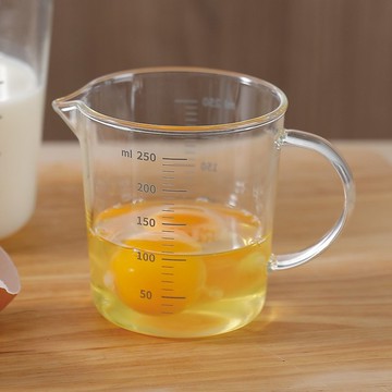 日本霜山 可微波耐熱玻璃量杯(附刻度)-250ml