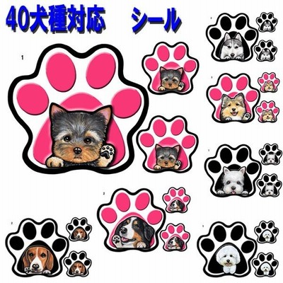 パウ ステッカー 犬 シール 肉球 足跡 可愛い 車 壁 玄関 グッズ プレゼント ドッグ イラスト シルエット かわいい 顔 通販 Lineポイント最大get Lineショッピング