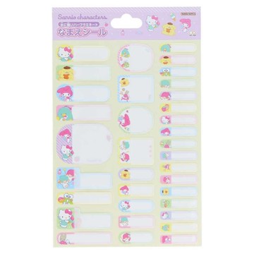 asdfkitty*三麗鷗甜點 防水姓名貼紙 自黏標籤貼-KITTY美樂蒂雙子星布丁狗茉莉兔大眼蛙-日本正版商品