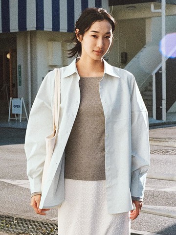 FELIN COTTON SHIRT [MIST BLUE]