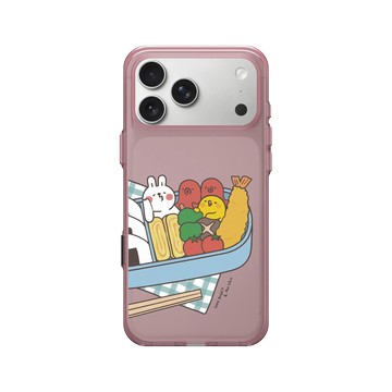iPhone 17 Pro Max Clear (相機按鈕) 晶醺玫 - 懶散兔與啾先生 Lazy Rabbit and Mr.Chu - 便當