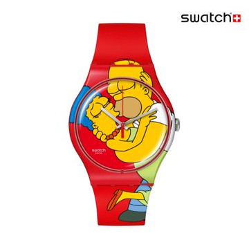 Swatch SWEET EMBRACE 情人節特別款/辛普森家庭/男錶/女錶/瑞士製造 SO29Z120 (41mm)