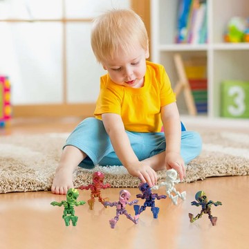 洛陽牡丹 Human Skeleton Ornament 關節人體骷髏裝飾小擺件萬聖節骷髏小人 5個