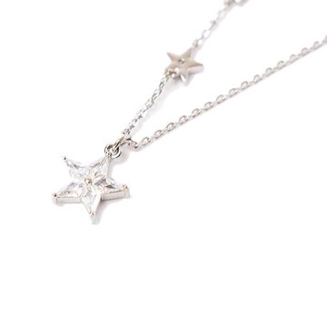 KATE SPADE 星願晶鑽鎖骨鍊-銀色