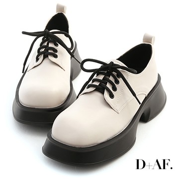 D+AF 紐約學院．素面輕量厚底德比鞋＊米