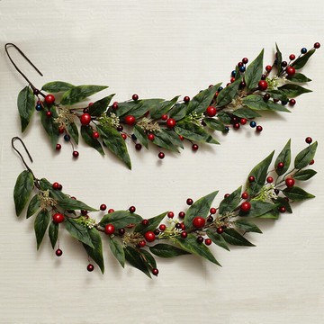 假葉子綠藤仿真樹葉藤條發財果綠植圣誕節裝飾藤蔓花環壁掛裝飾品