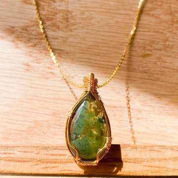 【獨一無二款】美國藍寶項鍊 金屬編織(附銀鍊)