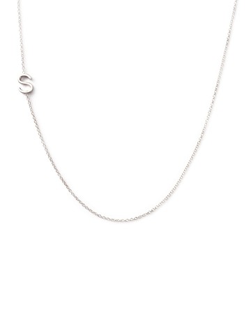 14k White Gold Mini Letter Necklace