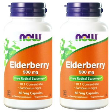 Now 健而婷 接骨木果植物膠囊 500mg 素食膠囊  60顆  2罐