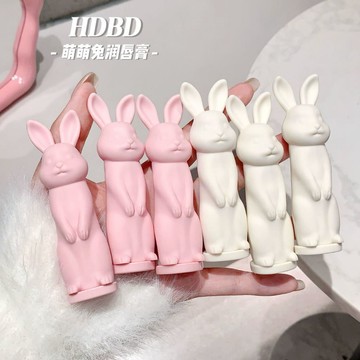 HDBD可愛萌萌兔 滋潤水蜜桃潤唇膏 防乾裂 去皮 淡化唇紋 打底保濕補水